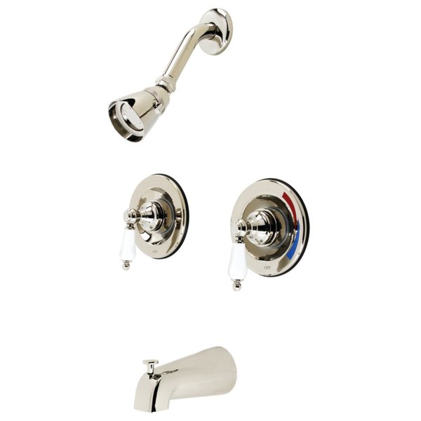 Kingston Brass KB666PL Tub and Shower Faucet, Polished Nickel KB666PL